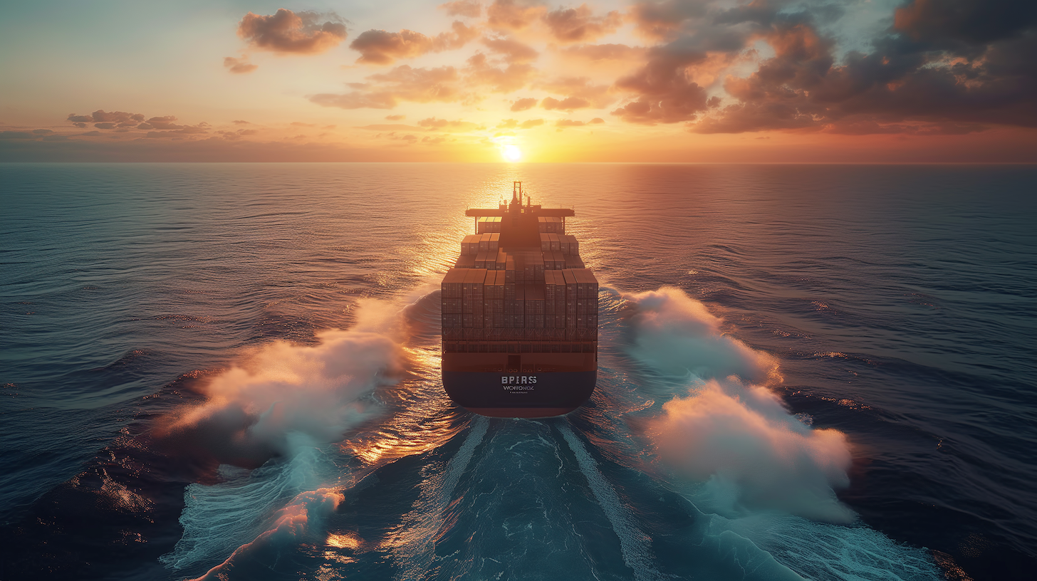 Global Container Ship at Sea